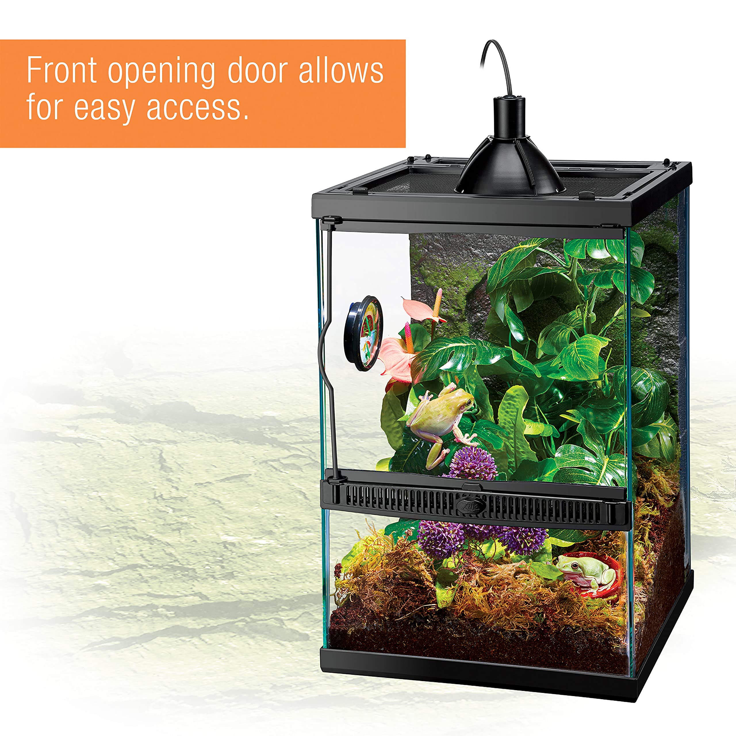 Zilla 11 Gallon Glass Tropical Vertical Habitat Starter Kit for Small Tree Dwelling Reptiles & Amphibians - Image 5
