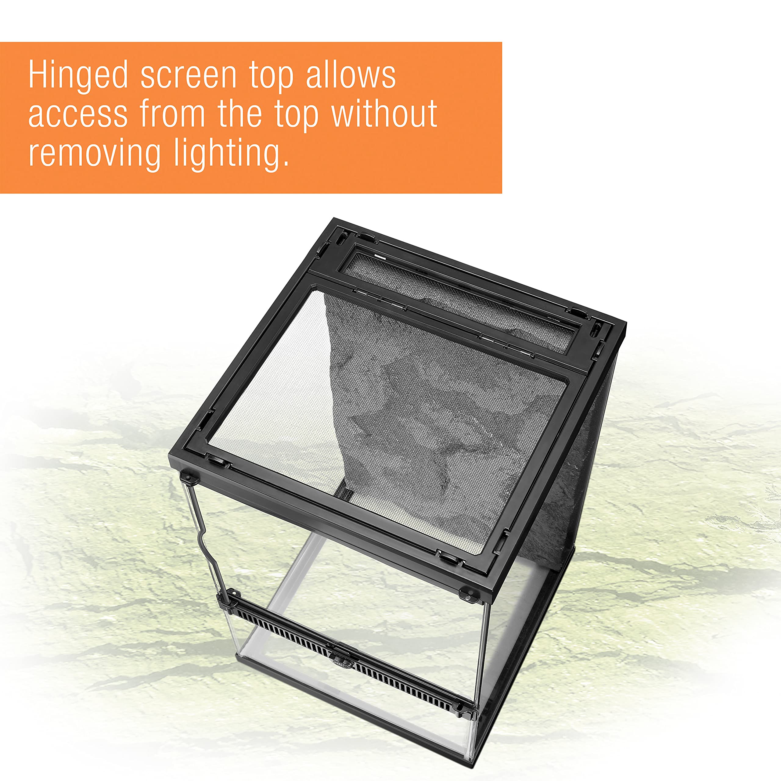 Zilla 11 Gallon Glass Tropical Vertical Habitat Starter Kit for Small Tree Dwelling Reptiles & Amphibians - Image 7