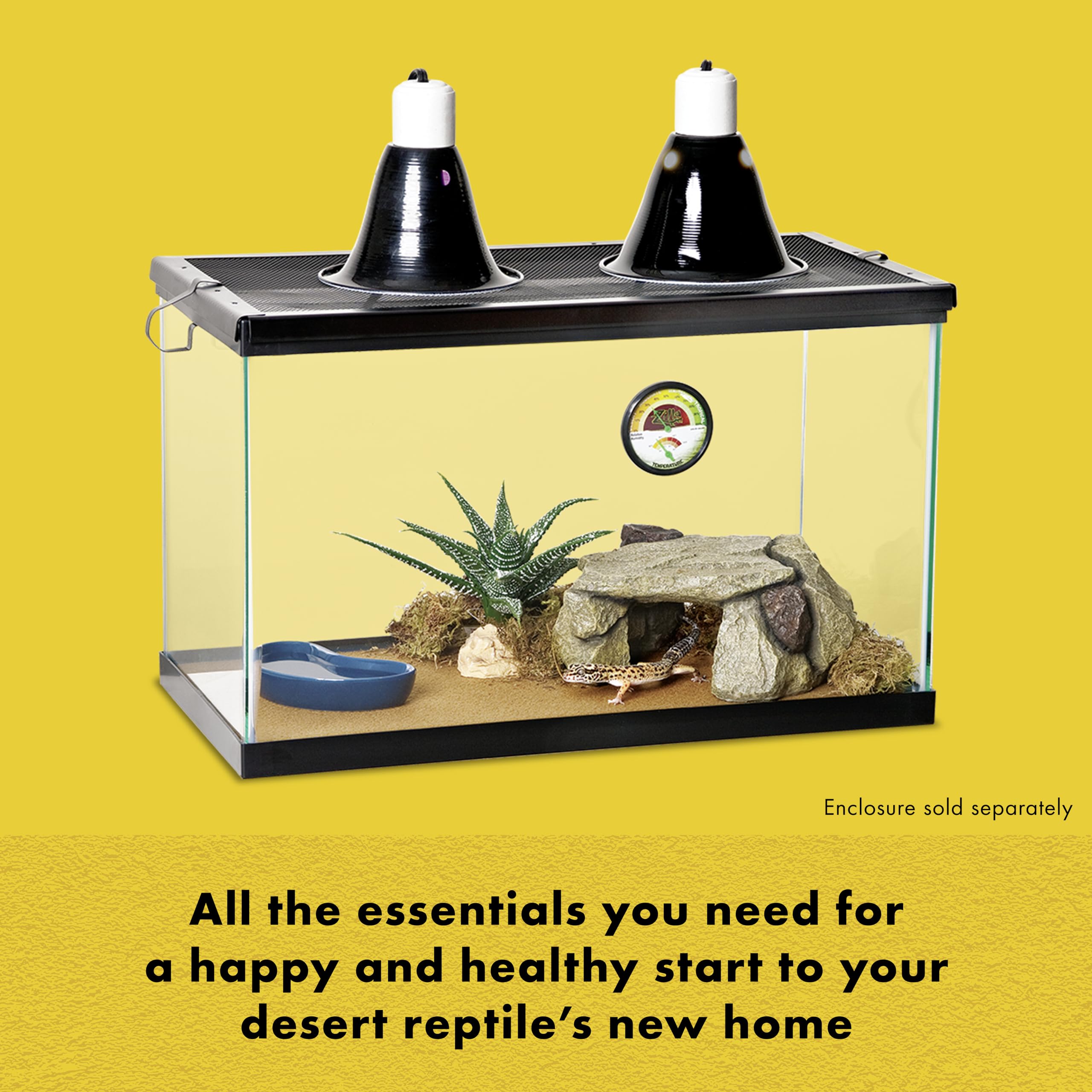 Zilla Desert Habitat Accessory Kit, Starter Kit for Reptiles, Easy Start for Desert-Dwelling Reptiles, Includes Lighting, Bedding and Food, Ideal for Size 10G Terrariums - Image 3