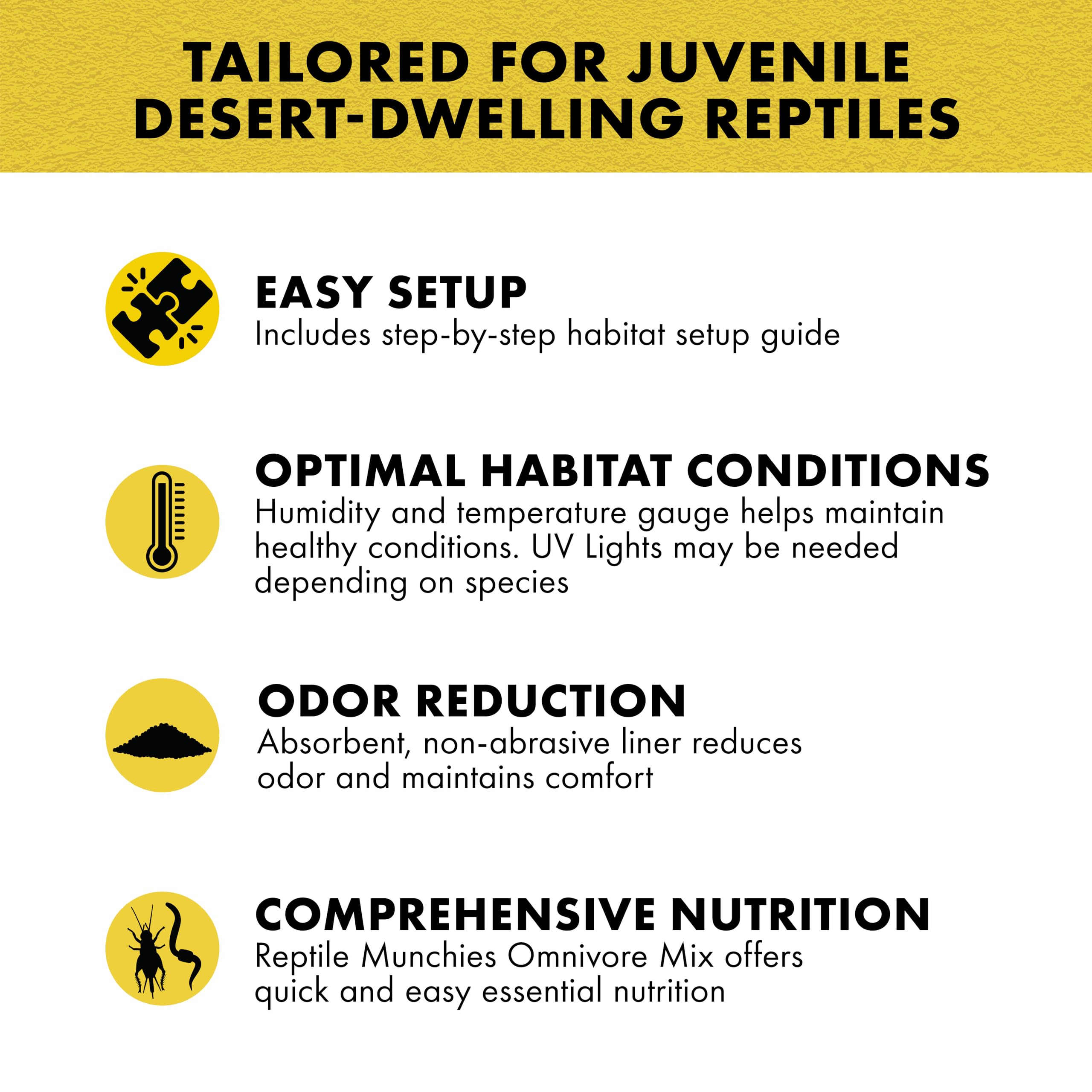 Zilla Desert Habitat Accessory Kit, Starter Kit for Reptiles, Easy Start for Desert-Dwelling Reptiles, Includes Lighting, Bedding and Food, Ideal for Size 10G Terrariums - Image 4