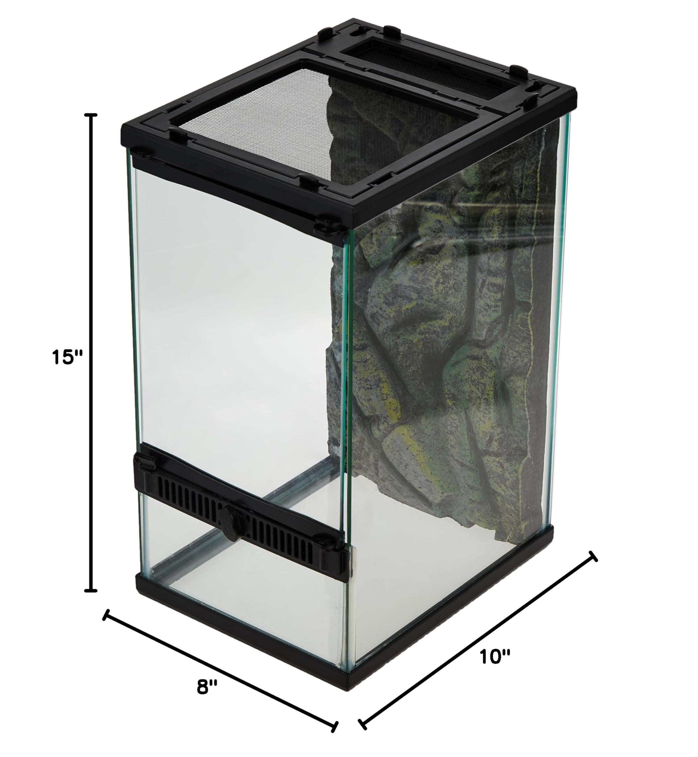 Zilla Front Opening Terrarium - 8" x 10" x 15",Black - Image 8