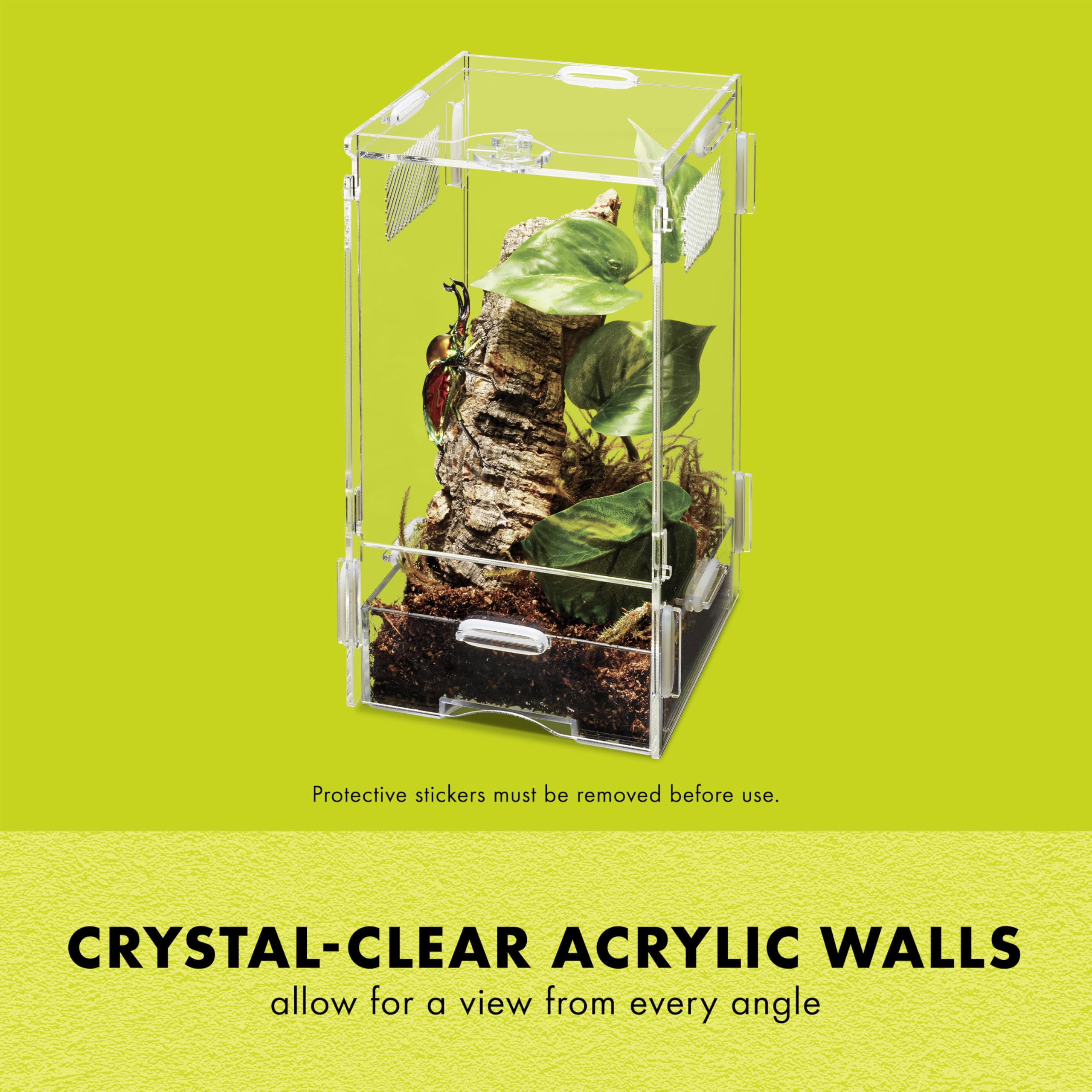 Zilla Micro Habitat Terrarium, Arboreal, with Locking Latch, for Isopods, Spiders, Insects, Large - Image 7
