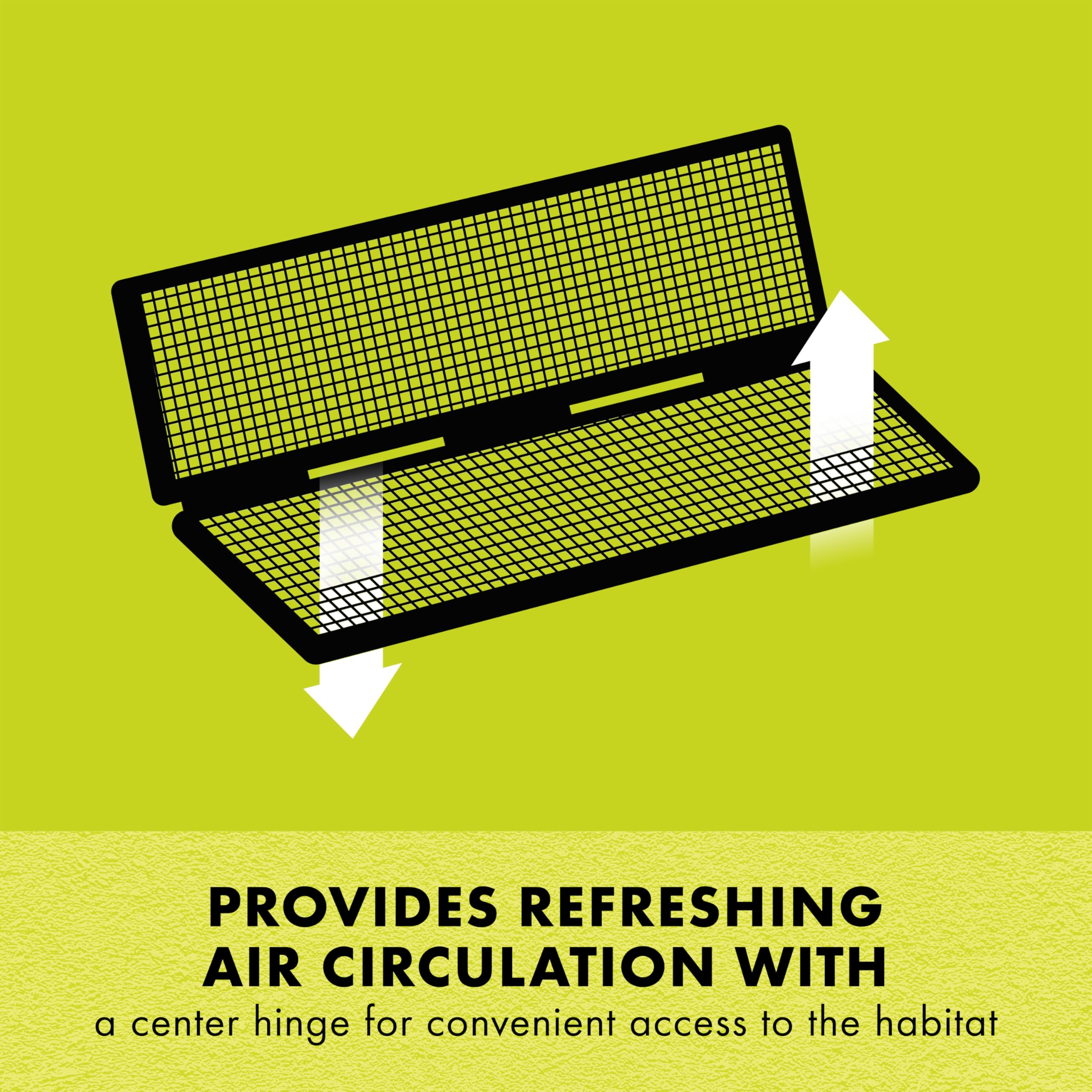 Zilla Pet Reptile Terrarium Fresh Air Screen Cover with Center Hinge 30" x 12" - Image 3