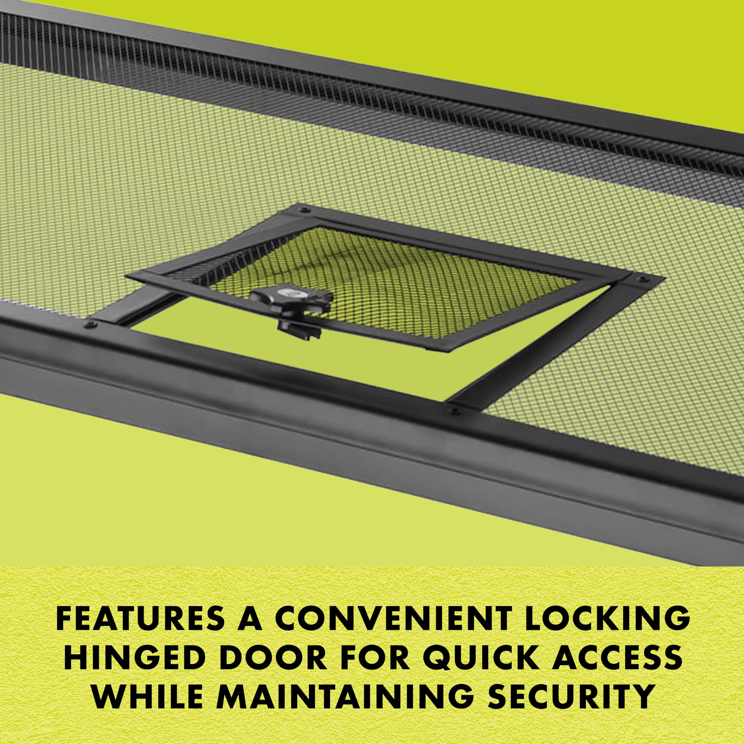 Zilla Pet Reptile Terrarium Fresh Air Screen Cover with Hinged Door 20" x 10" - Image 5