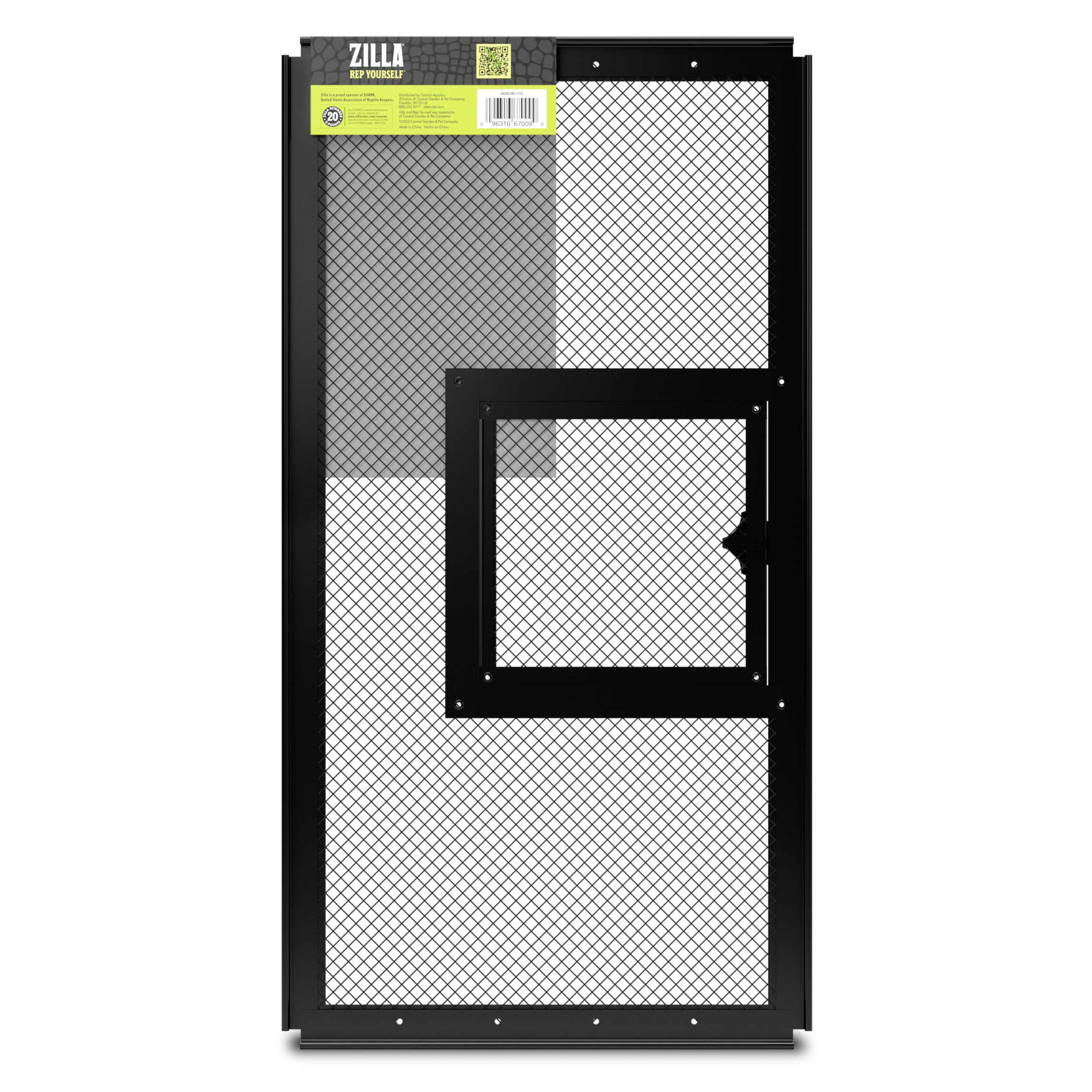 Zilla Pet Reptile Terrarium Fresh Air Screen Cover with Hinged Door 20" x 10" - Image 9