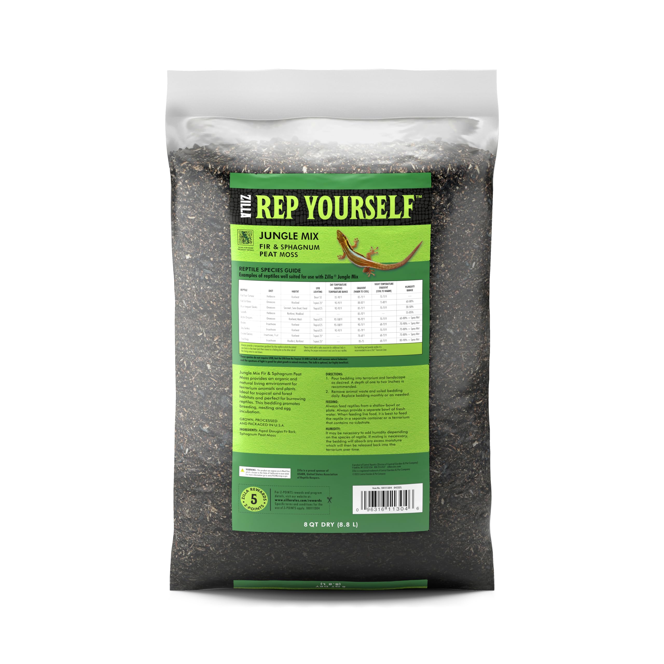 Zilla Pet Reptile Terrarium Substrate Bedding, Jungle Mix, for Frogs, Rainforest Geckos, Toads and Snakes, 8 Quart - Image 8