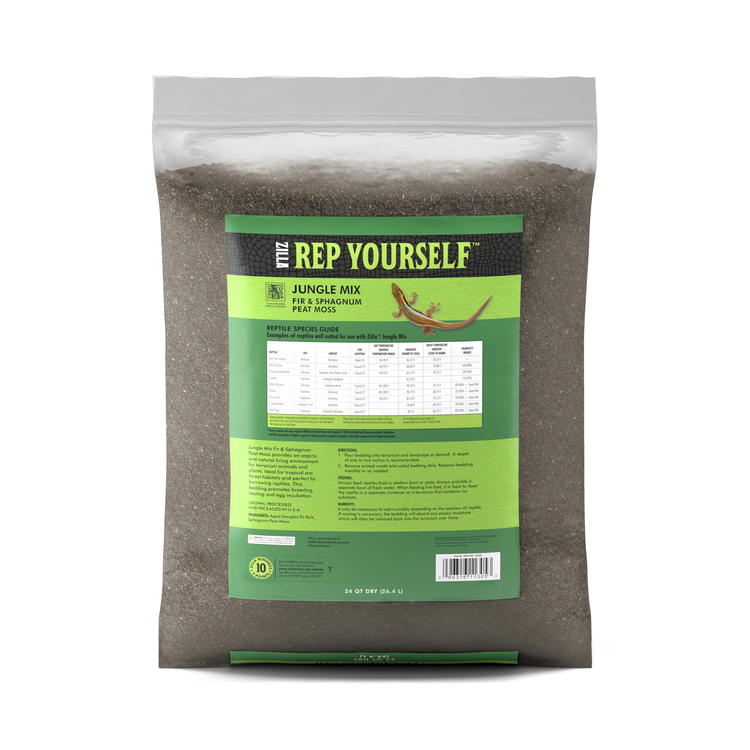 Zilla Pet Reptile Terrarium Substrate Bedding, Jungle Mix, for Frogs, Rainforest Geckos, Toads and Snakes, 24 Quart, 2 Pack - Image 8