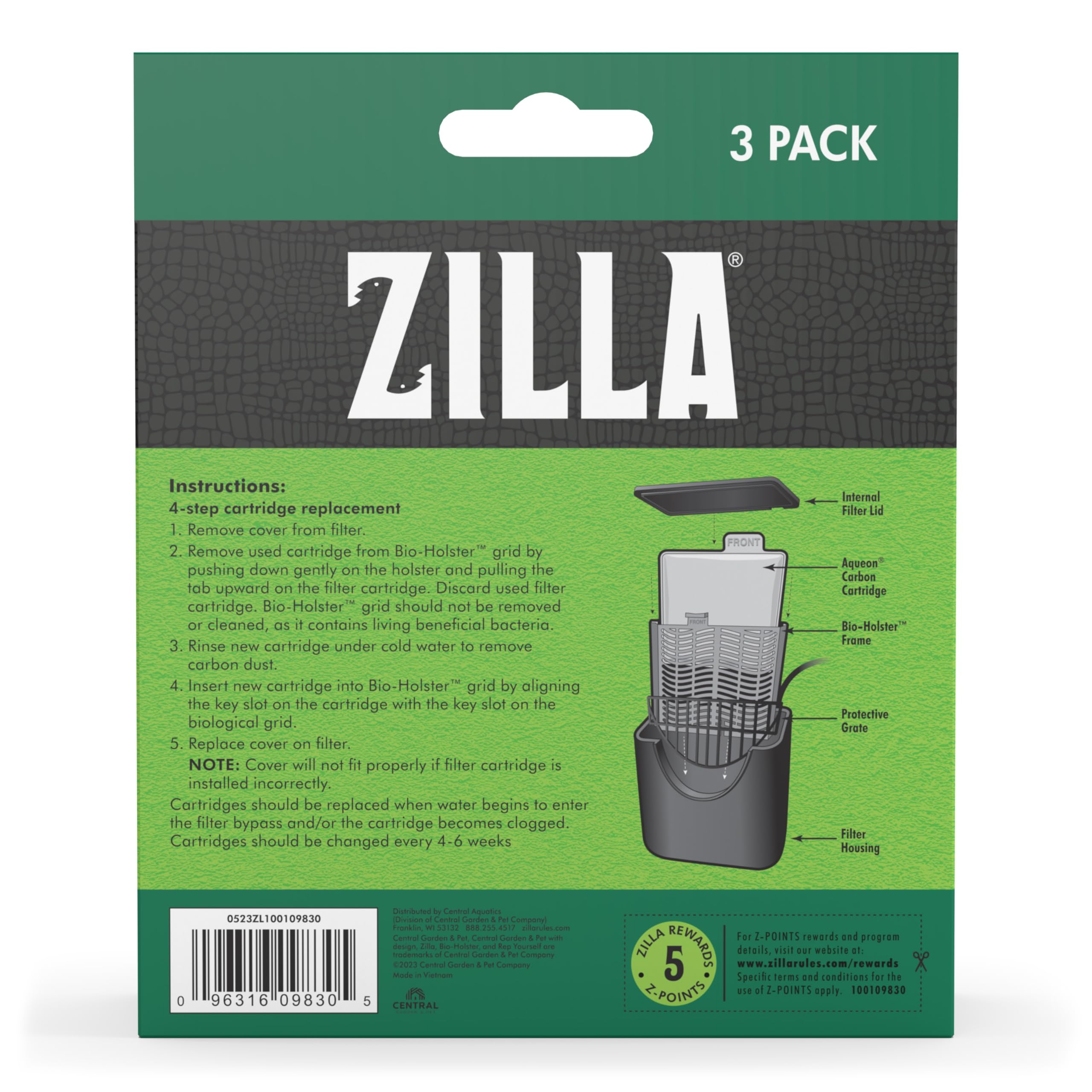Zilla Replacement Filter Cartridges Medium, 3 Count ( Pack of 1) - Image 4