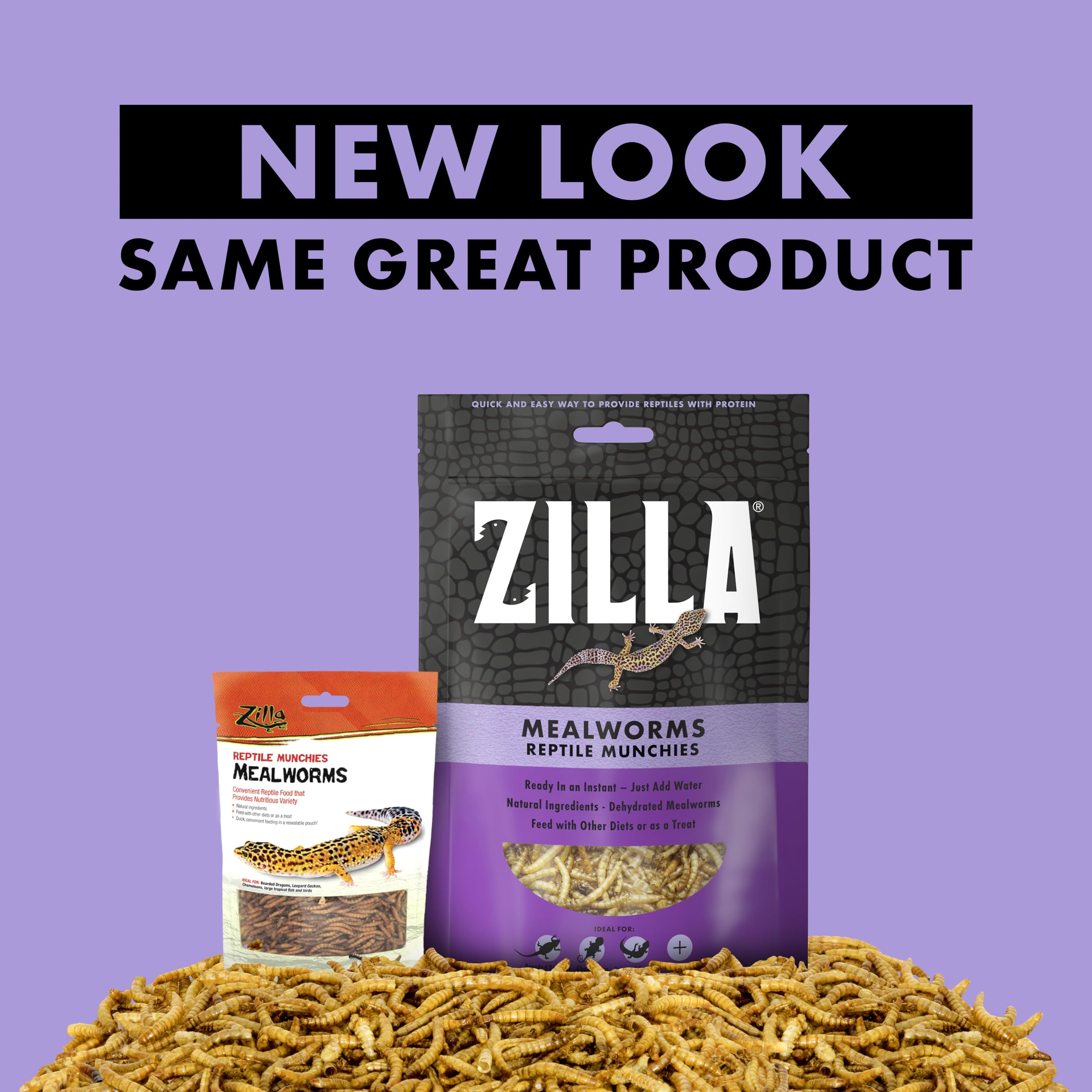 Zilla Reptile Munchies, Mealworms, All-Natural, Dehydrated Mealworms, Ideal for Bearded Dragons, Leopard Geckos, Chameleons and other lizards, Resealable Bag - Image 8