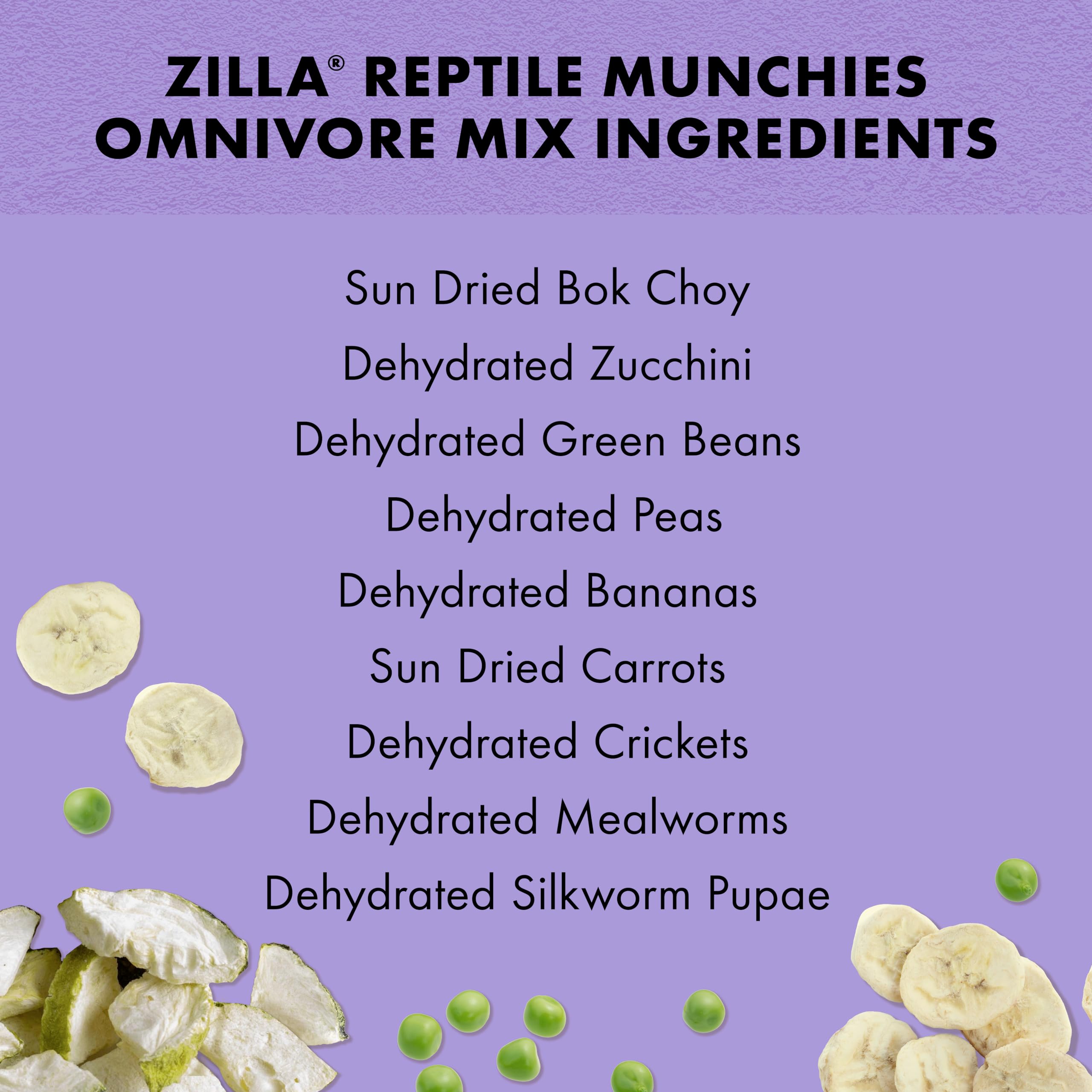 Zilla Reptile Munchies, Omnivore Mix, Dehydrated and Sun Dried Vegetables and Insects, 4 Ounces - Image 11