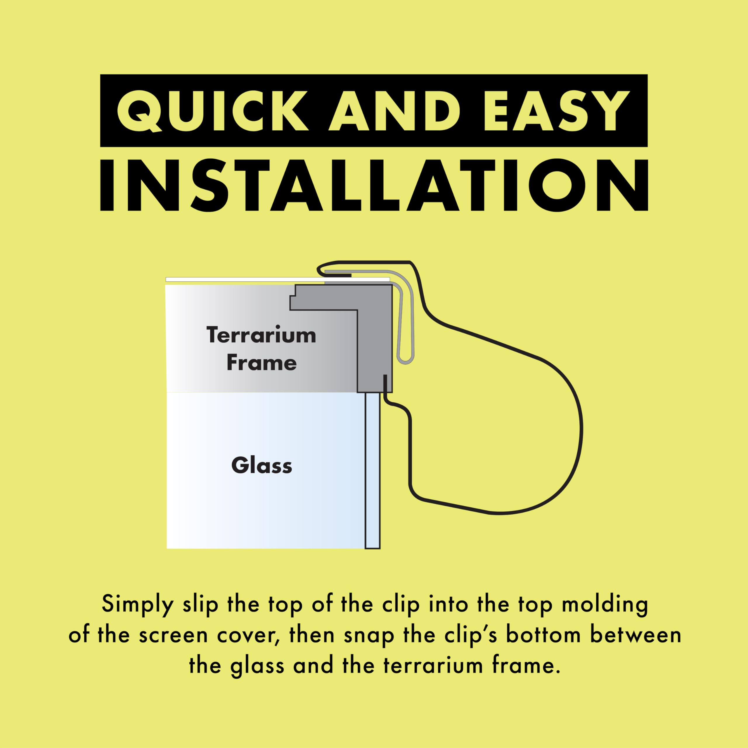 Zilla Reptile Terrarium Fresh Air Screen Non-Locking Clips, 2 Pack, Large - Image 4