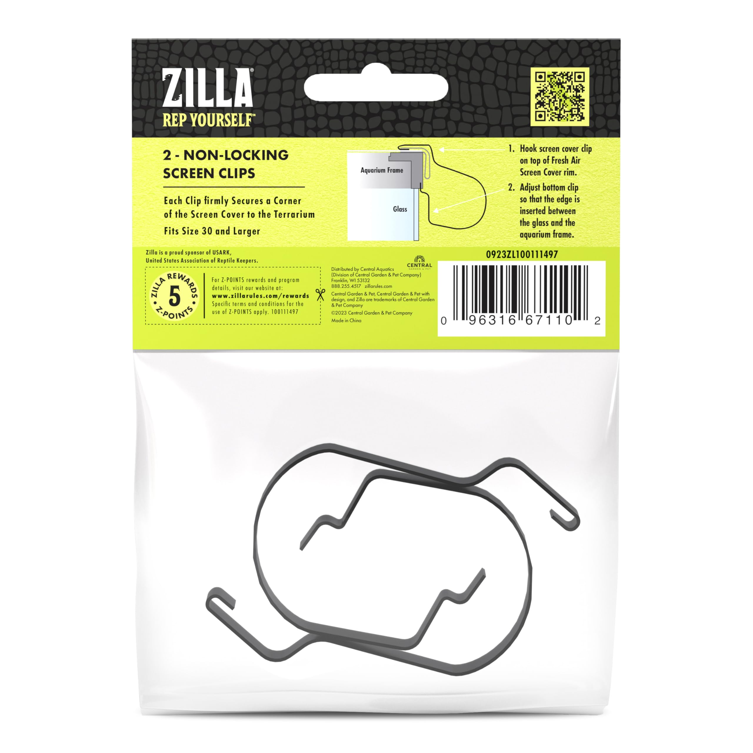 Zilla Reptile Terrarium Fresh Air Screen Non-Locking Clips, 2 Pack, Large - Image 9