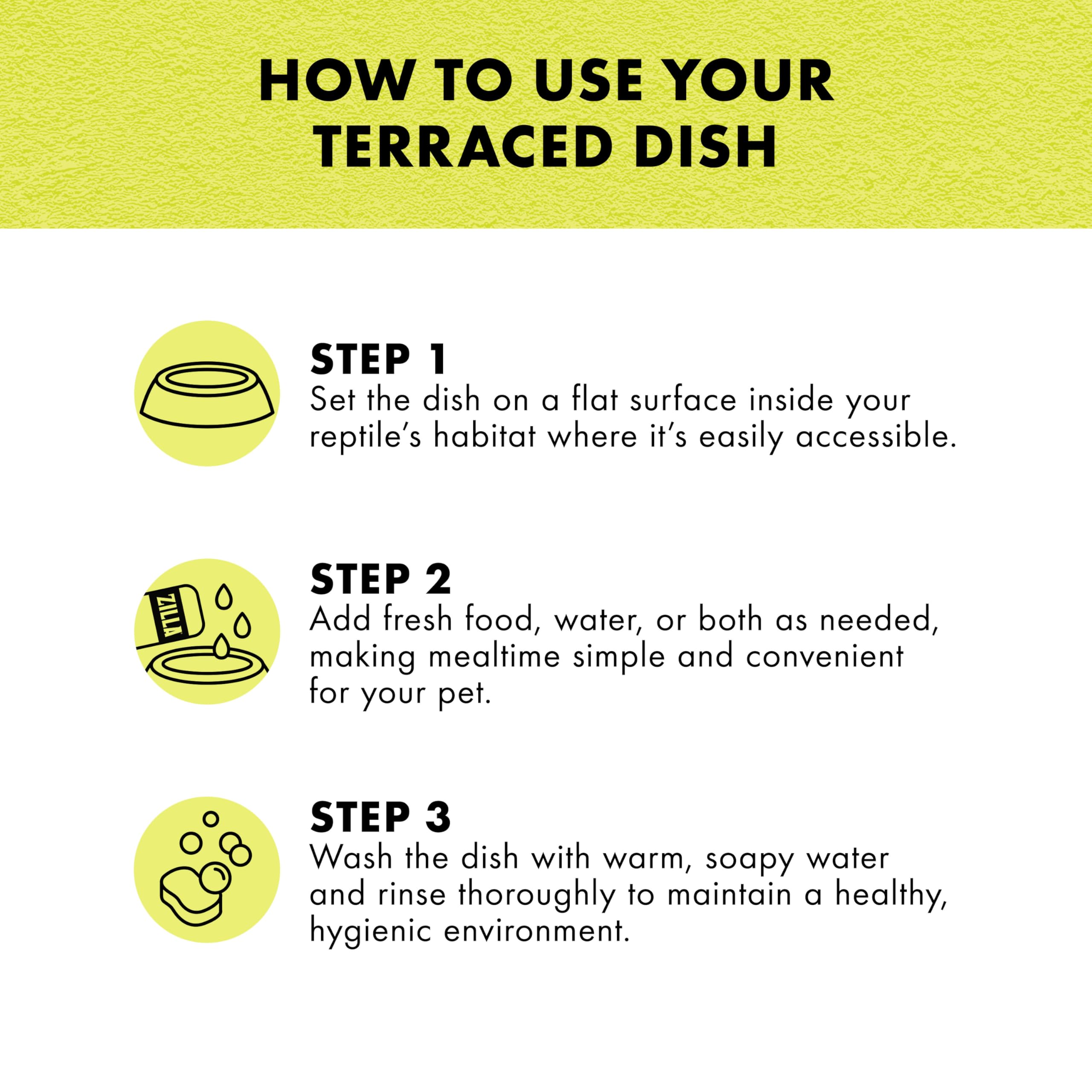 Zilla Terraced Dish, Reptile Feeding Dish, Stable and Spill-Resistant, Ideal for Geckos, Skinks, Snakes and Lizards, Medium - Image 4